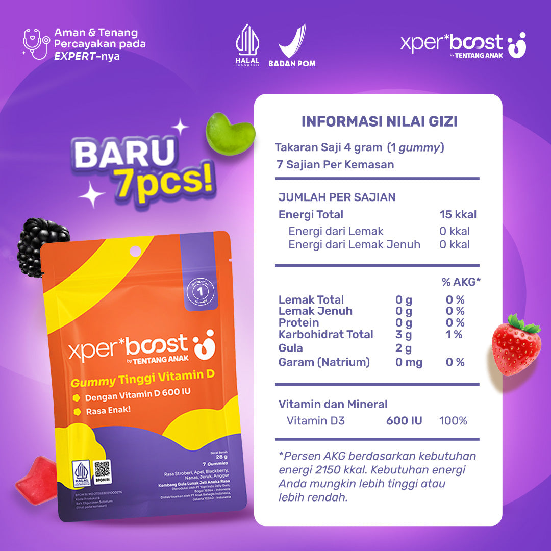Gummy Vitamin D 600 IU Anak dan Dewasa | Paket 7 Hari