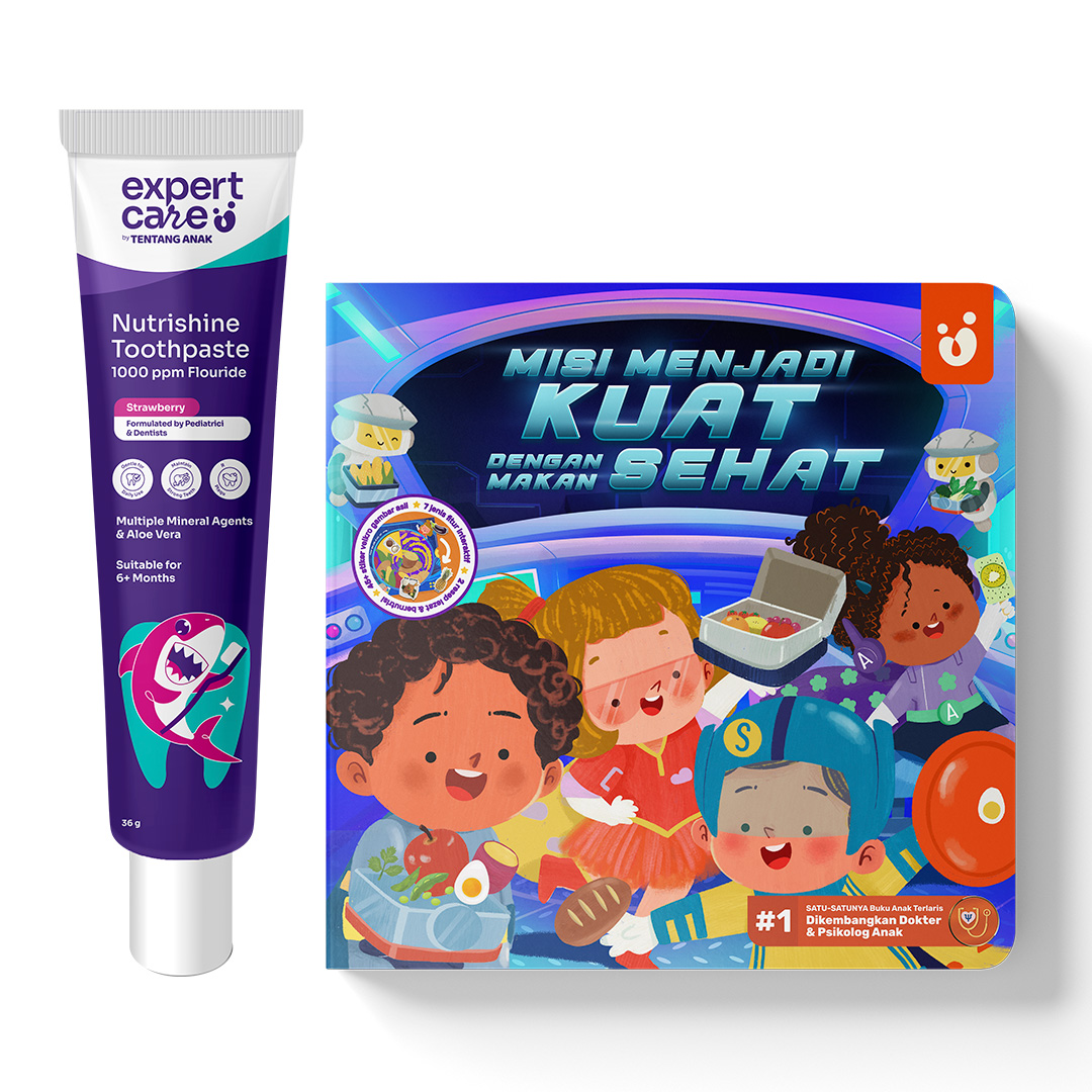 Paket Gigi & Tulang Kuat - Nutrishine Toothpaste + Expert Boost & Buku Tentang Anak Official