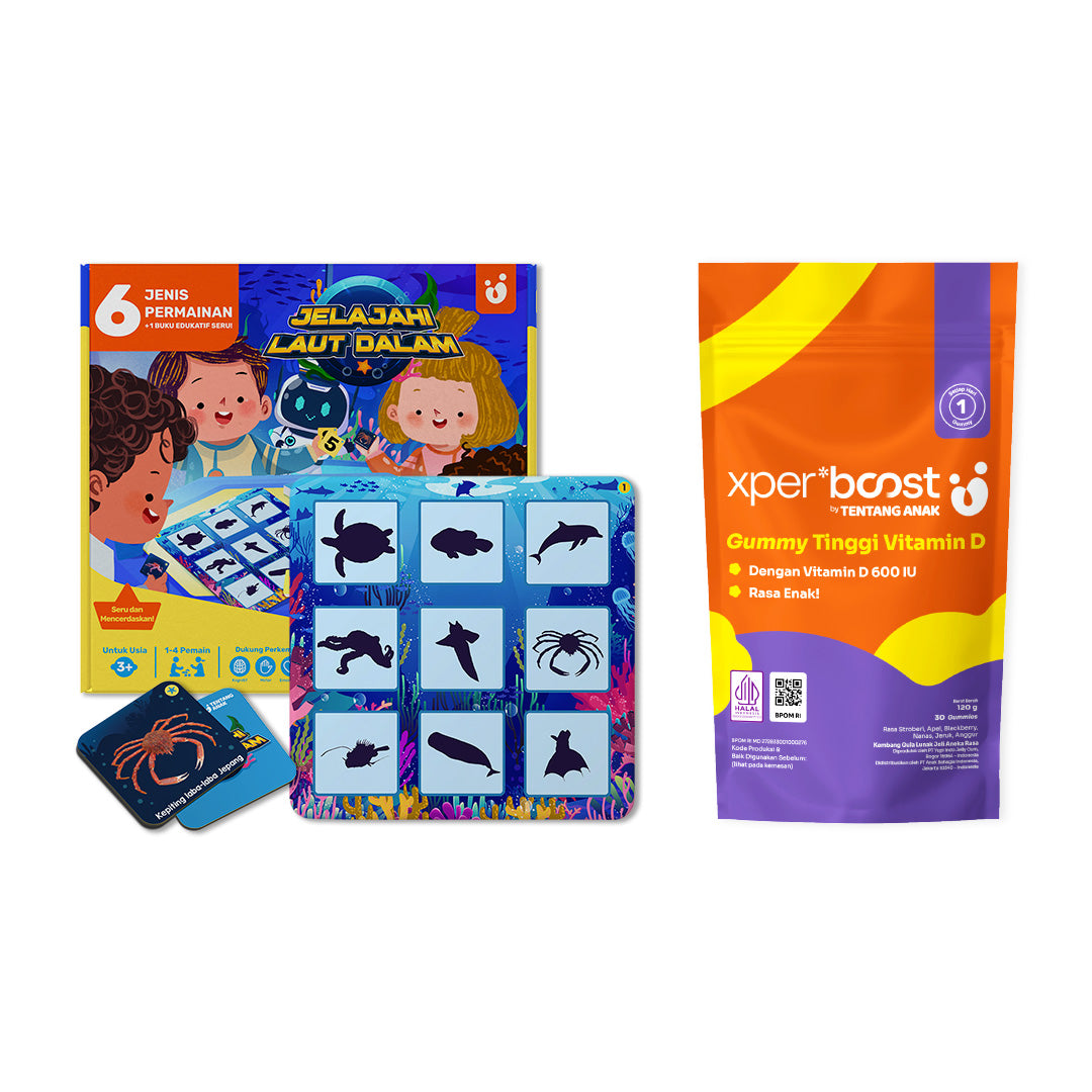 Bundle Boardgame Jelajahi Bawah Laut & Gummy Vitamin D3 Expert Boost 30pcs
