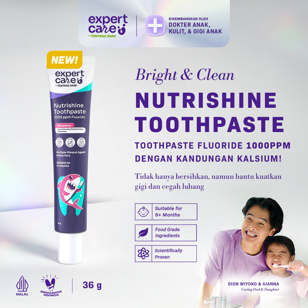 Nutrishine Toothpaste 36gr Pasta Gigi dengan Fluoride 1.000ppm dan Kalsium Fosfat