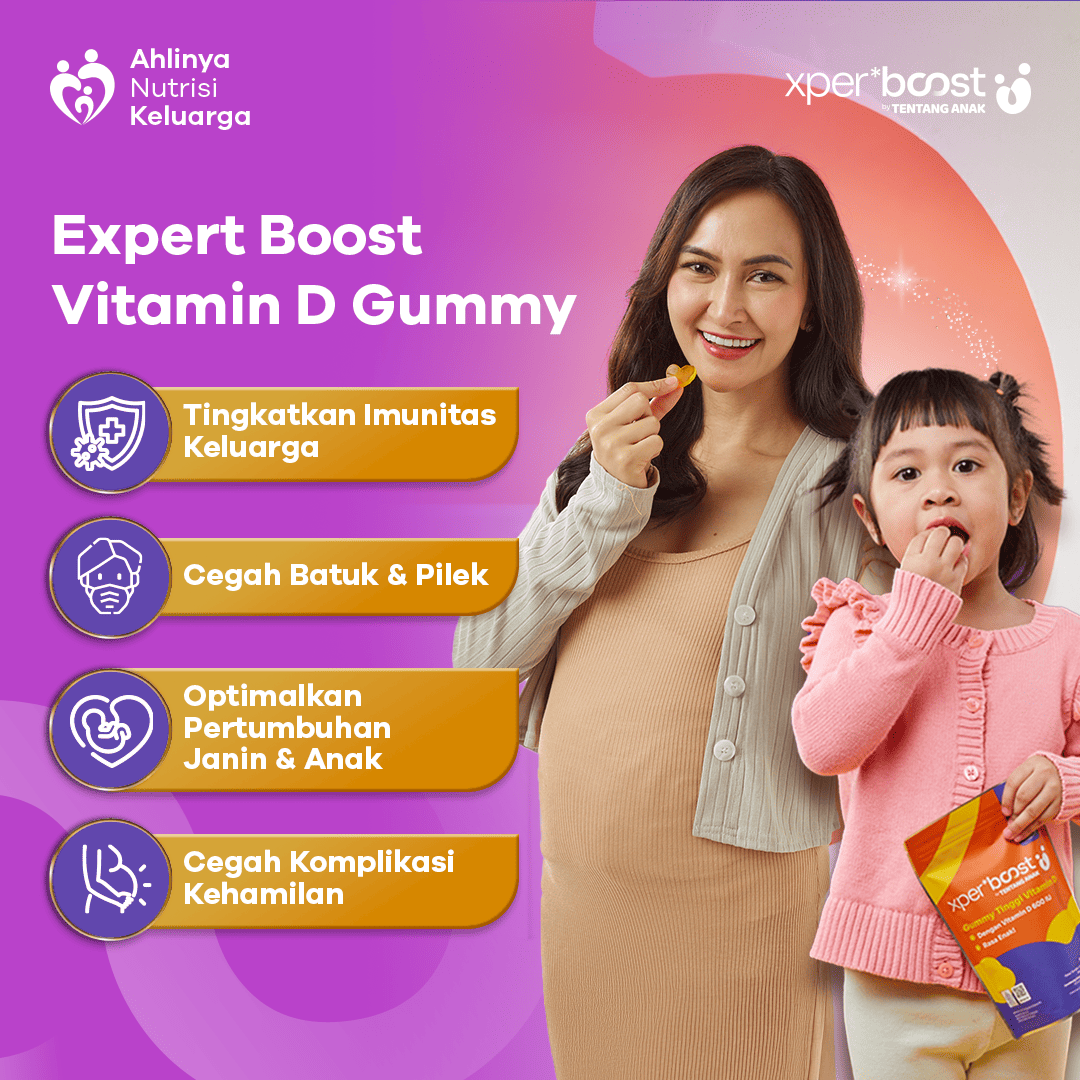 [SPECIAL BUNDLE NIKITA WILLY] Expert Boost - Paket Gummy Vitamin D 600 IU 30pcs @2pouch + FREE 7pcs