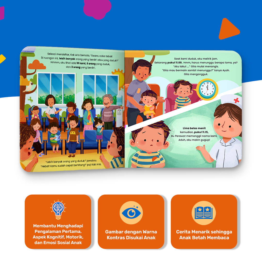 [Volume 2] Tentang Anak - Buku Aktivitas Numerasi | 60+ Stiker | Pengalaman Pertamaku: Aku Berani ke Dokter| Buku Melatih Logika & Fokus