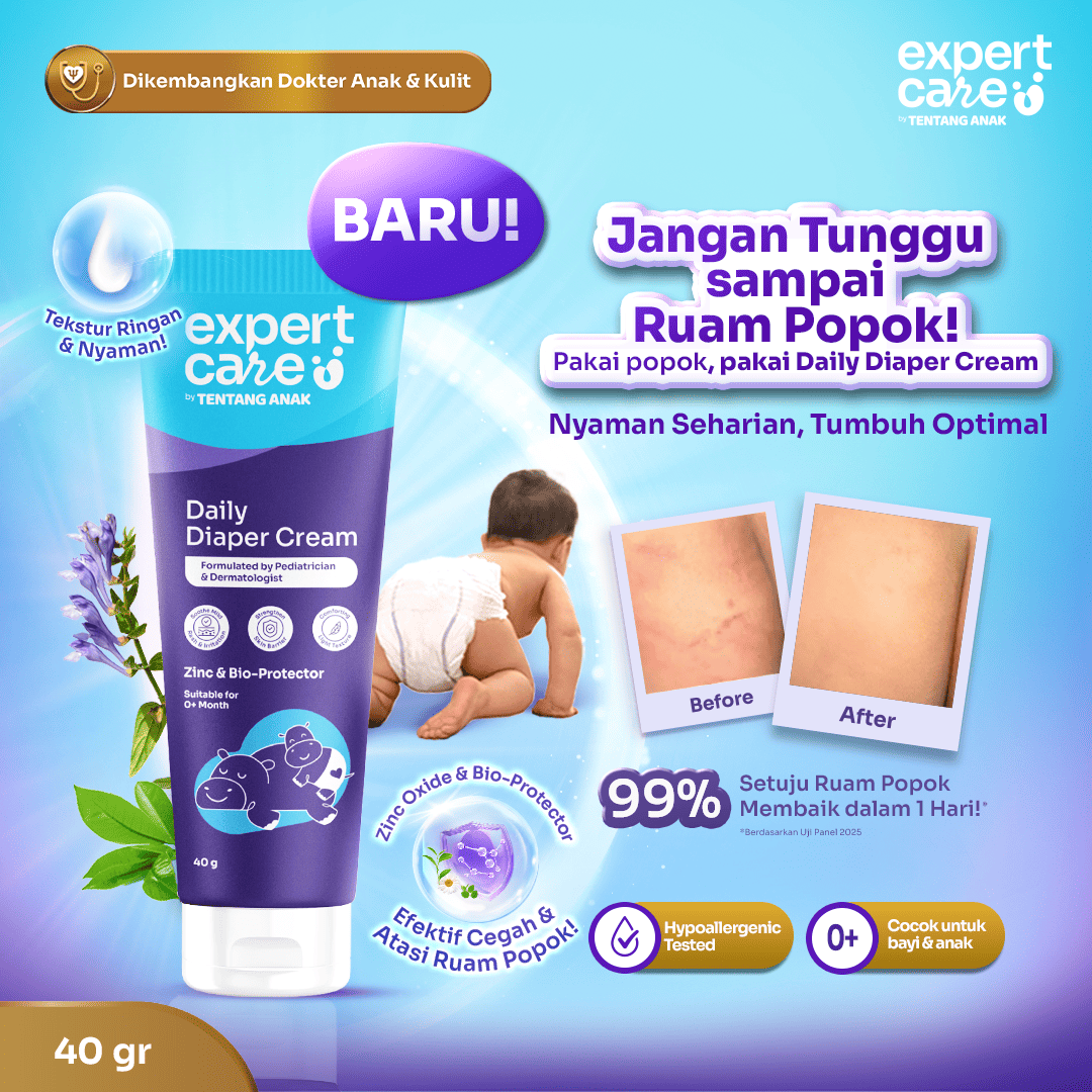 Daily Diaper Cream 40g dengan Zinc Oxide, Panthenol & Bio-Protector