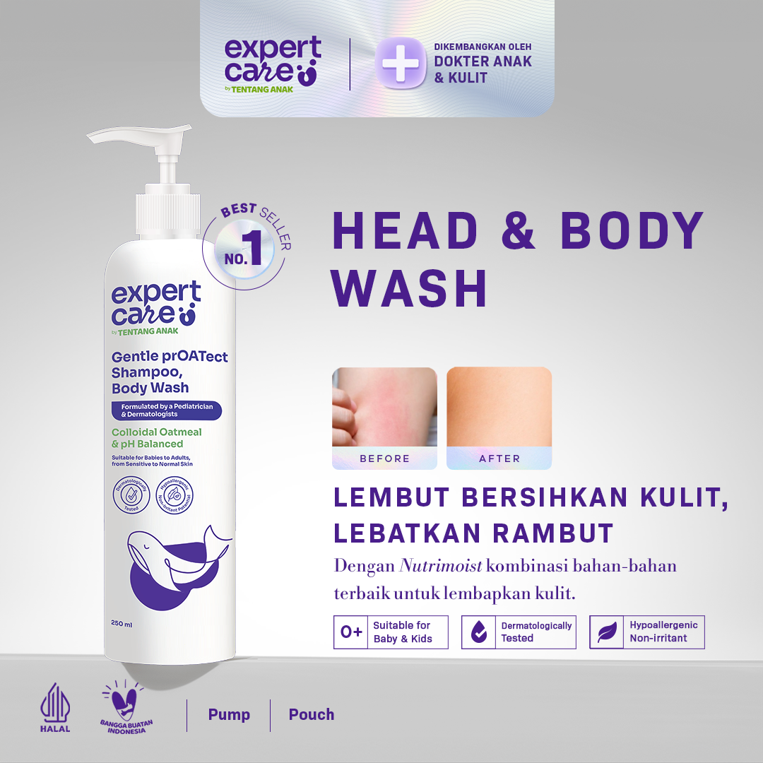 [FORMULA & KEMASAN BARU] 2in1 Shampoo and Body Wash 250ml Pump dengan Colloidal Oatmeal & Nutrimoist