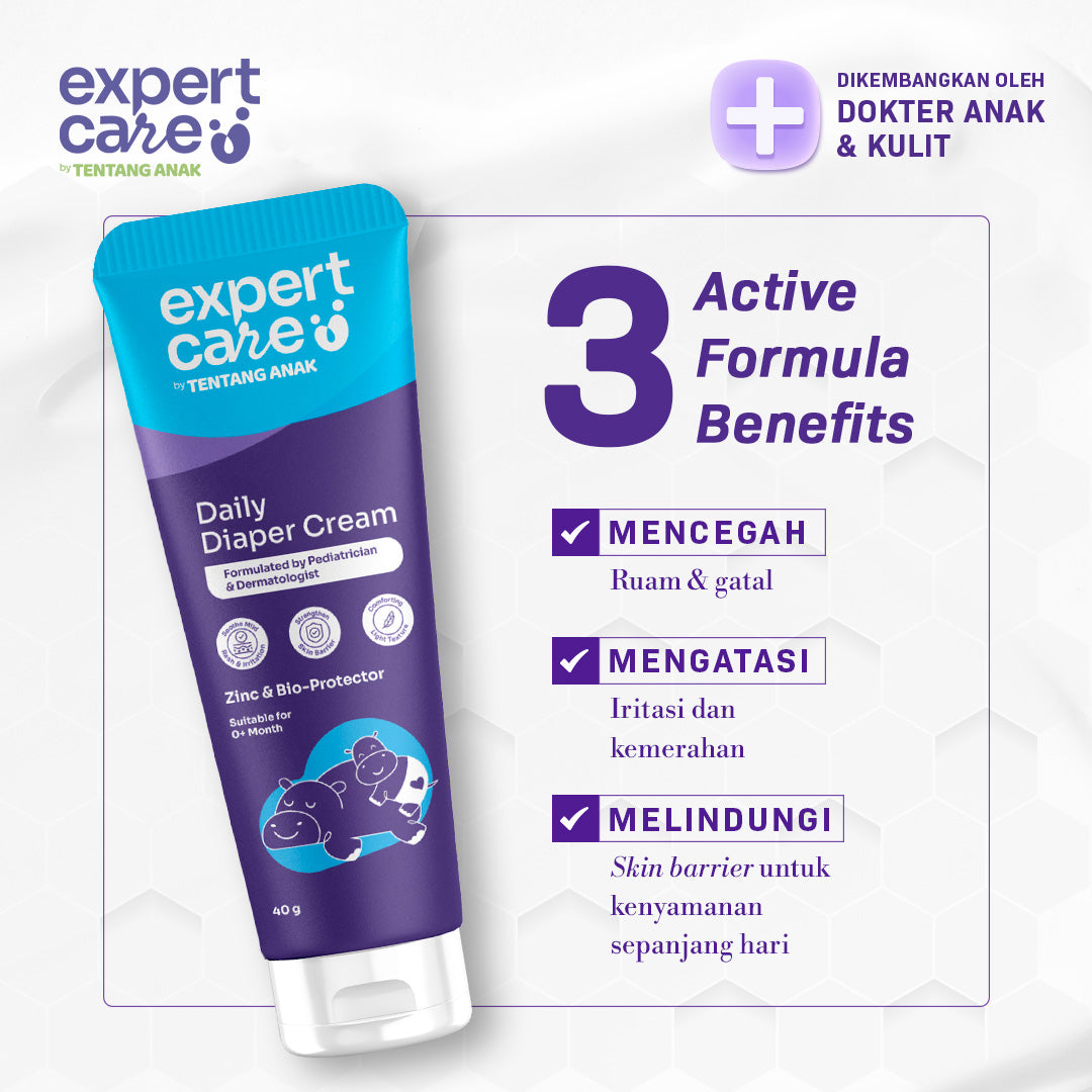 Daily Diaper Cream 40g dengan Zinc Oxide, Panthenol & Bio-Protector