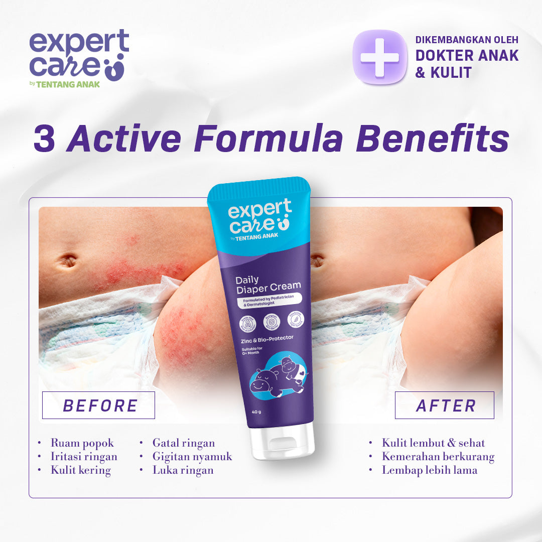 Daily Diaper Cream 40g dengan Zinc Oxide, Panthenol & Bio-Protector