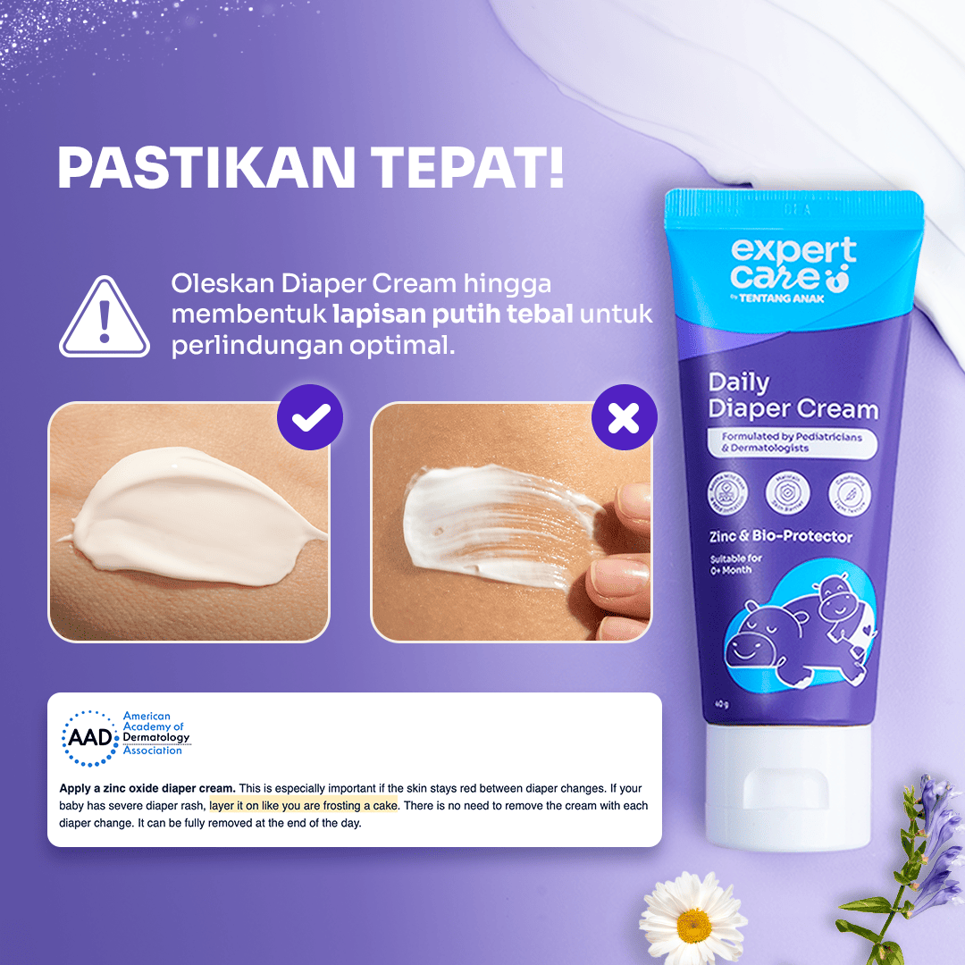 Daily Diaper Cream 40g dengan Zinc Oxide, Panthenol & Bio-Protector