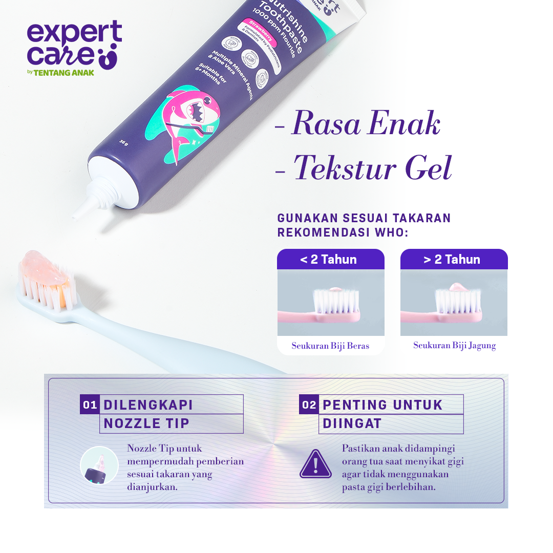 Nutrishine Toothpaste 36gr Pasta Gigi dengan Fluoride 1.000ppm dan Kalsium Fosfat