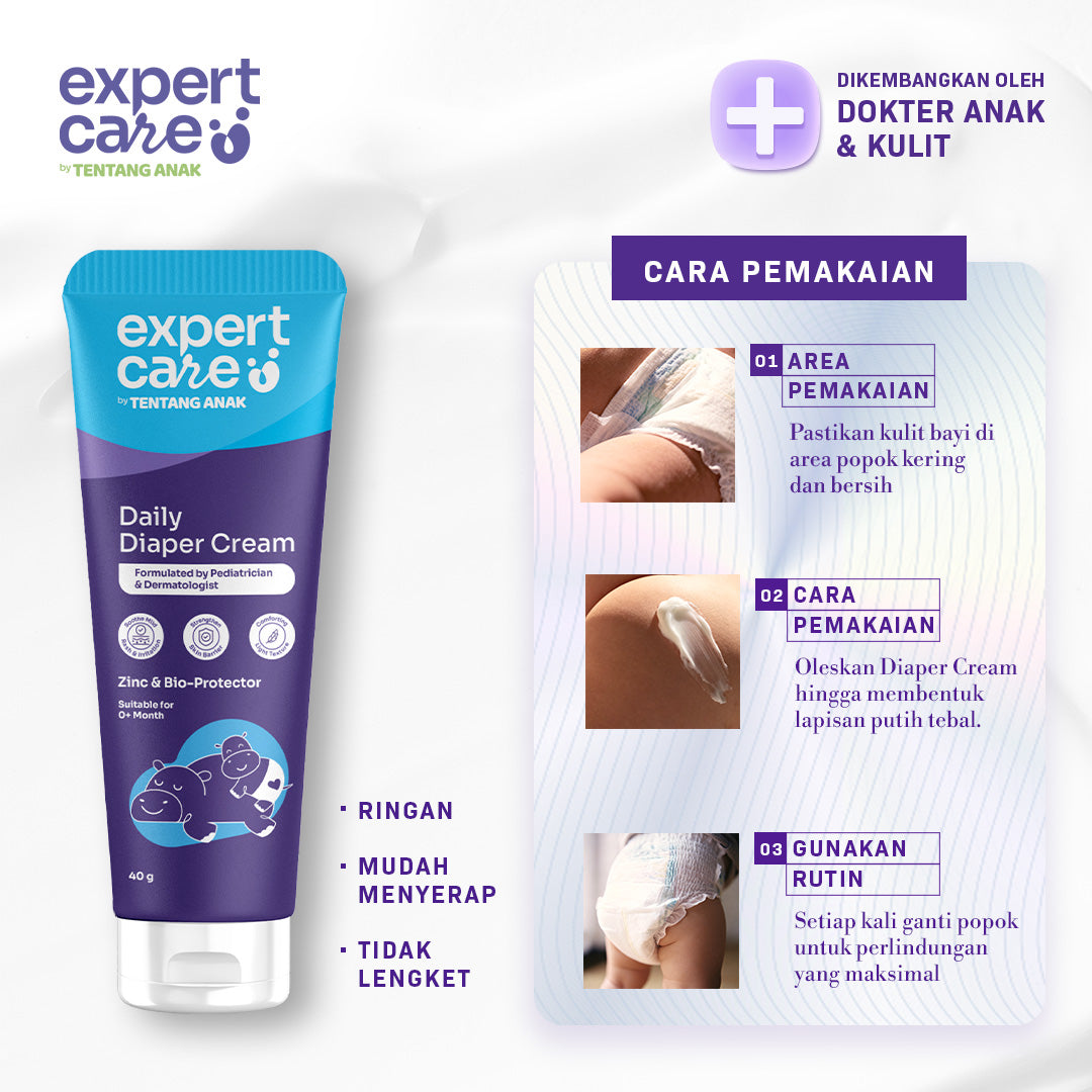 Daily Diaper Cream 40g dengan Zinc Oxide, Panthenol & Bio-Protector