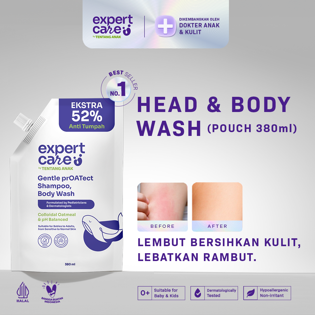 [FORMULA & KEMASAN BARU] 2in1 Shampoo and Body Wash 380ml Pouch dengan Colloidal Oatmeal & Nutrimoist