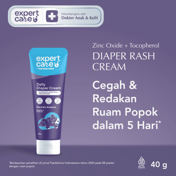 Daily Diaper Cream 40g dengan Zinc Oxide, Panthenol & Bio-Protector