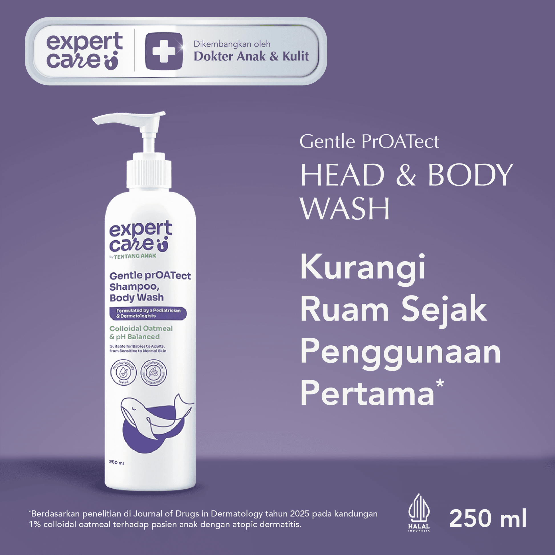 ⁠⁠Expert Care Sabun Anak Hair & Body 250 ml - Sabun Baby 2 in 1 dengan Colloidal Oatmeal - Kulit Lembap & Rambut Tebal