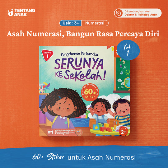 Buku Cerita Anak Aktivitas Numerasi | Stiker 60+ Balita 3+ Tahun | Belajar Angka & Berhitung | Serunya ke Sekolah - Seri Numerasi Tentang Anak Vol 1