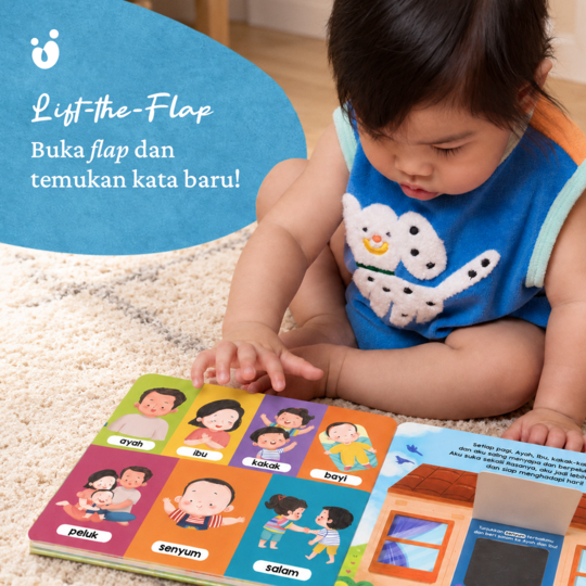 Buku Anak 101 Kata Pertamaku Board Book Balita 1-3 Tahun | Lift The Flap + Cermin | Buku Pertama Anak Kurangi Risiko Speech Delay & Tantrum - Tentang Anak Vol 1