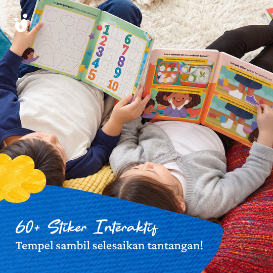 Buku Cerita Anak Aktivitas Numerasi | Stiker 60+ Balita 3+ Tahun | Belajar Angka & Berhitung | Serunya ke Sekolah - Seri Numerasi Tentang Anak Vol 1