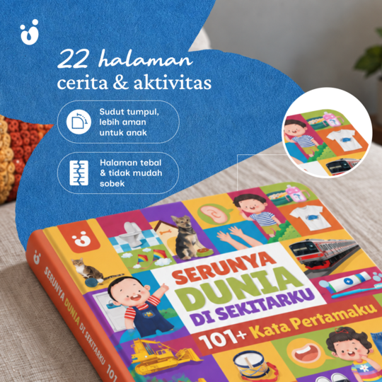 Buku Anak 101 Kata Pertamaku Board Book Balita 1-3 Tahun | Lift The Flap + Cermin | Buku Pertama Anak Kurangi Risiko Speech Delay & Tantrum - Tentang Anak Vol 1