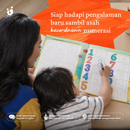 Buku Cerita Anak Aktivitas Numerasi | Stiker 60+ Balita 3+ Tahun | Belajar Angka & Berhitung | Serunya ke Sekolah - Seri Numerasi Tentang Anak Vol 1