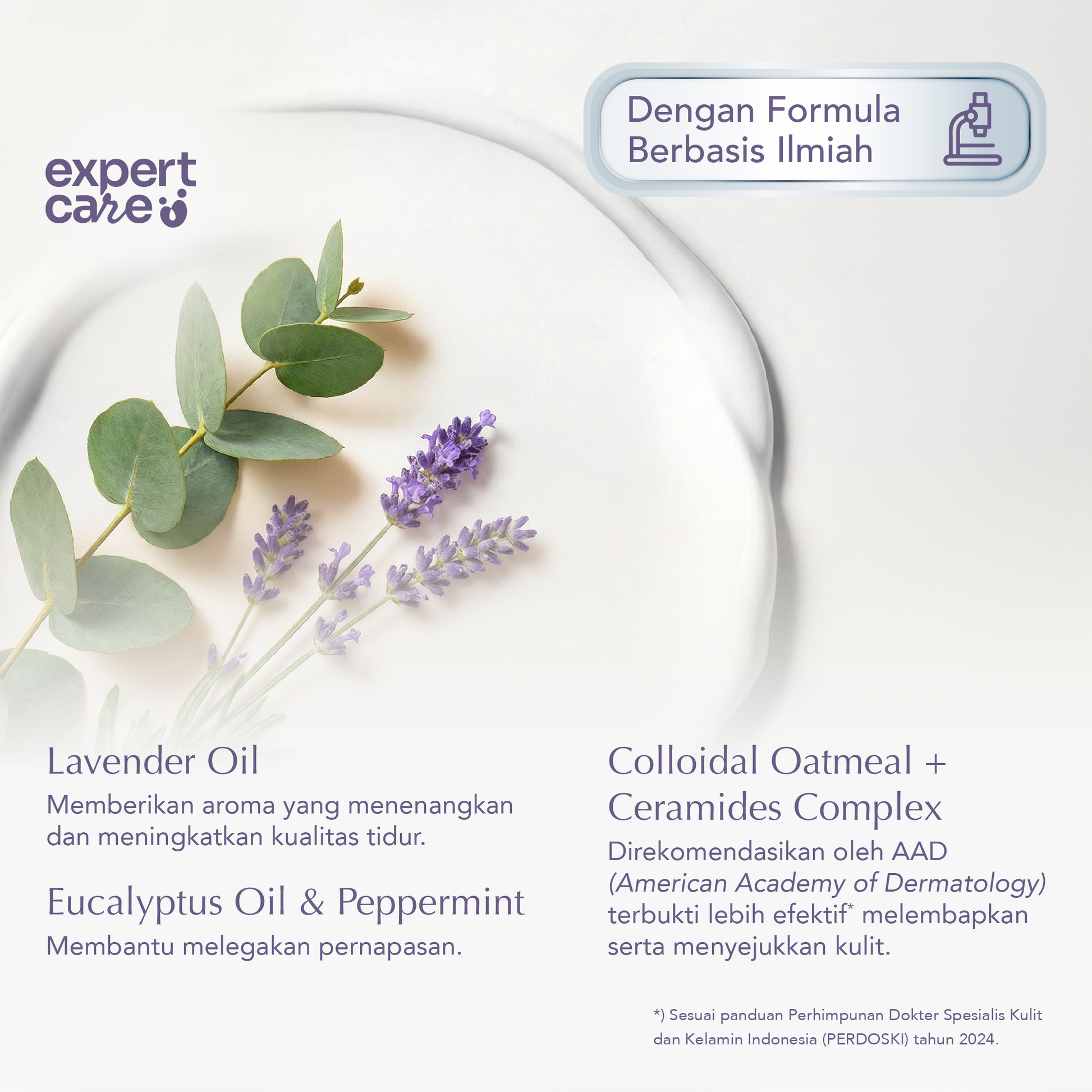 Expert Care Calming Rub Cream 50 g - Lavender dengan Eucalyptus & Menthol - Calming Bayi Cream