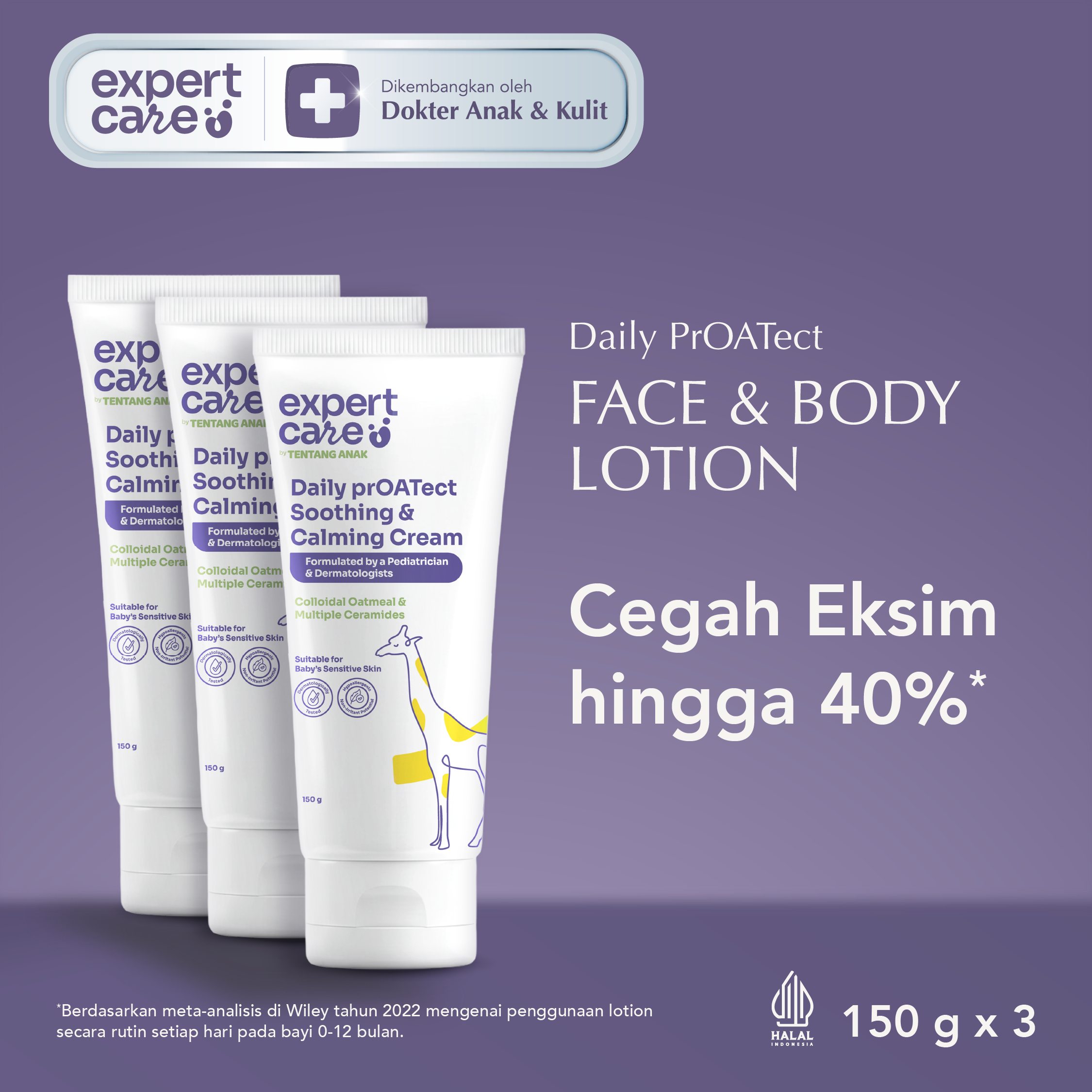 Paket 3 Pcs Face & Body Lotion Cream Moisturizer 150 gr