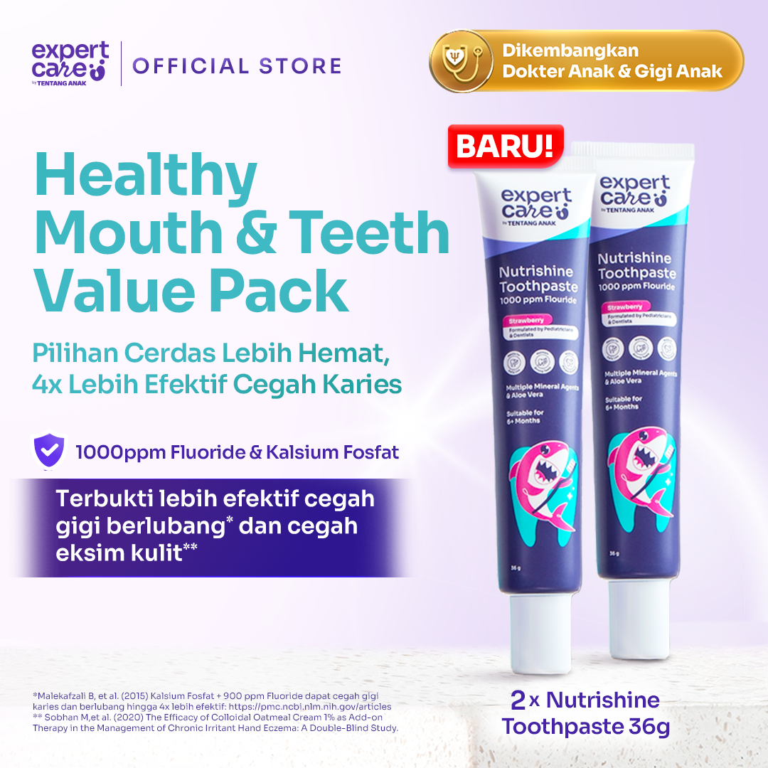 Nutrishine Toothpaste 36gr Pasta Gigi dengan Fluoride 1.000 ppm dan Kalsium Fosfat