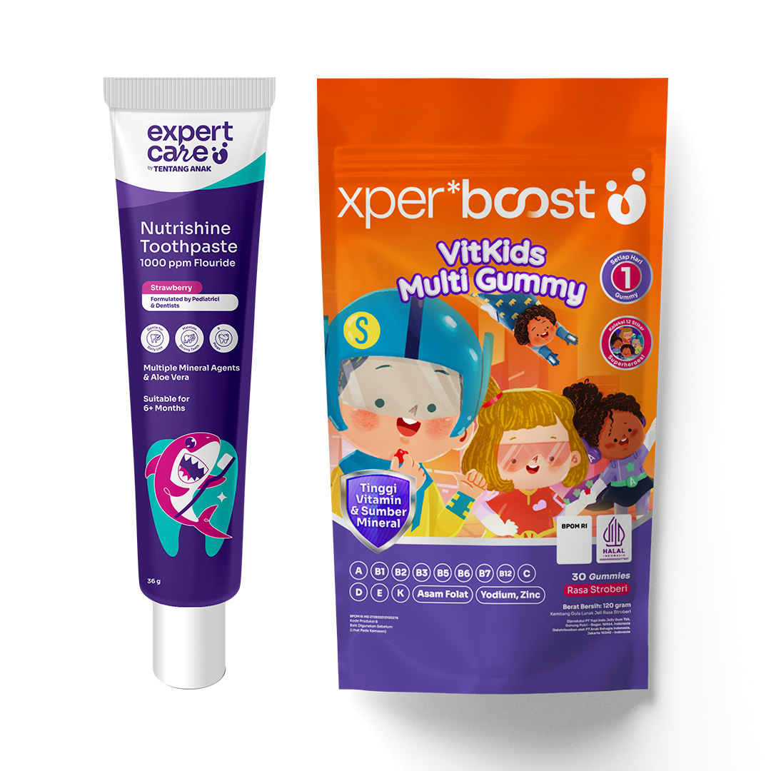 Paket Gigi & Tulang Kuat - Nutrishine Toothpaste + Expert Boost & Buku Tentang Anak Official