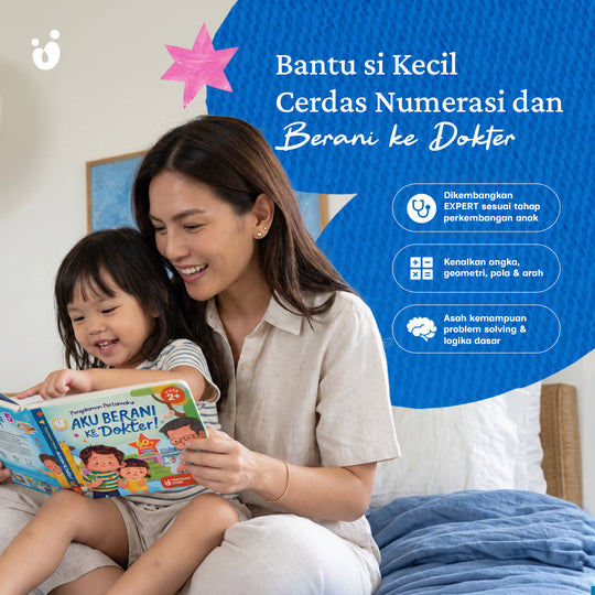 Buku Cerita Anak Aktivitas Numerasi | Stiker 60+ Balita 3+ Tahun | Belajar Angka & Berhitung | Aku Berani ke Dokter - Seri Numerasi Tentang Anak Vol 2
