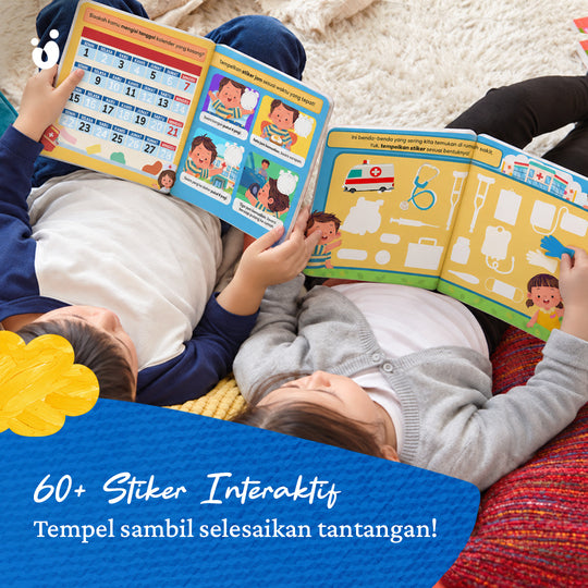 Buku Cerita Anak Aktivitas Numerasi | Stiker 60+ Balita 3+ Tahun | Belajar Angka & Berhitung | Aku Berani ke Dokter - Seri Numerasi Tentang Anak Vol 2
