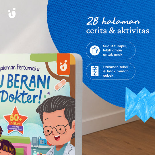 Buku Cerita Anak Aktivitas Numerasi | Stiker 60+ Balita 3+ Tahun | Belajar Angka & Berhitung | Aku Berani ke Dokter - Seri Numerasi Tentang Anak Vol 2