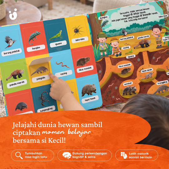Buku Anak Serunya Dunia Hewan - 101 Kata Pertamaku Board Book Balita 1-3 Tahun | Lift The Flap | Buku Pertama Anak Kurangi Risiko Speech Delay & Tantrum - Tentang Anak Vol 2