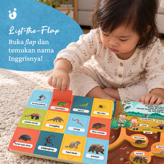 Buku Anak Serunya Dunia Hewan - 101 Kata Pertamaku Board Book Balita 1-3 Tahun | Lift The Flap | Buku Pertama Anak Kurangi Risiko Speech Delay & Tantrum - Tentang Anak Vol 2