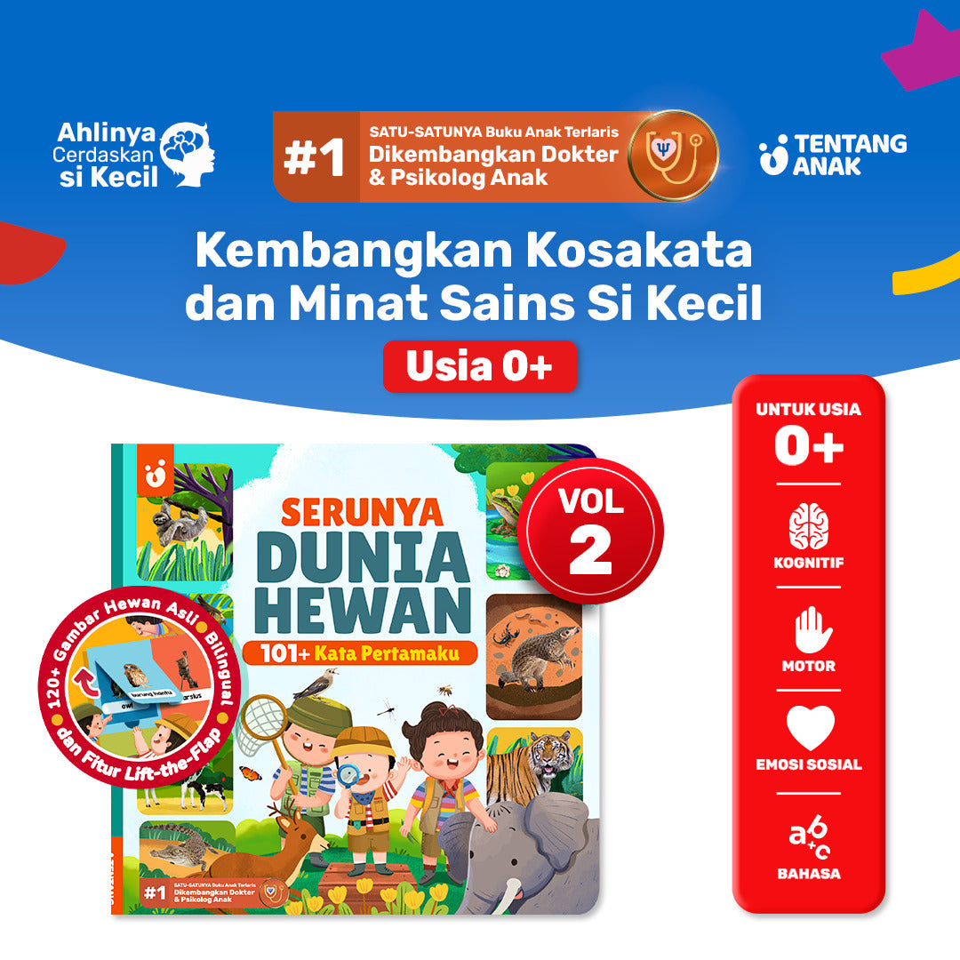 [Volume 2] Buku Anak 101+ Kata Pertamaku Seri Serunya Dunia Hewan