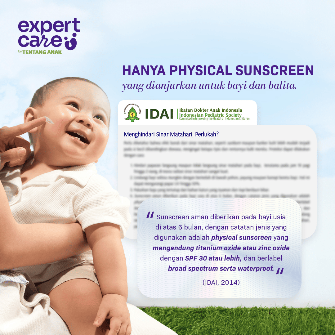 BARU! Sunscreen Bayi & Anak - Physical Sunscreen SPF 50+ PA ++++ 30 gr - Tubuh dan Wajah