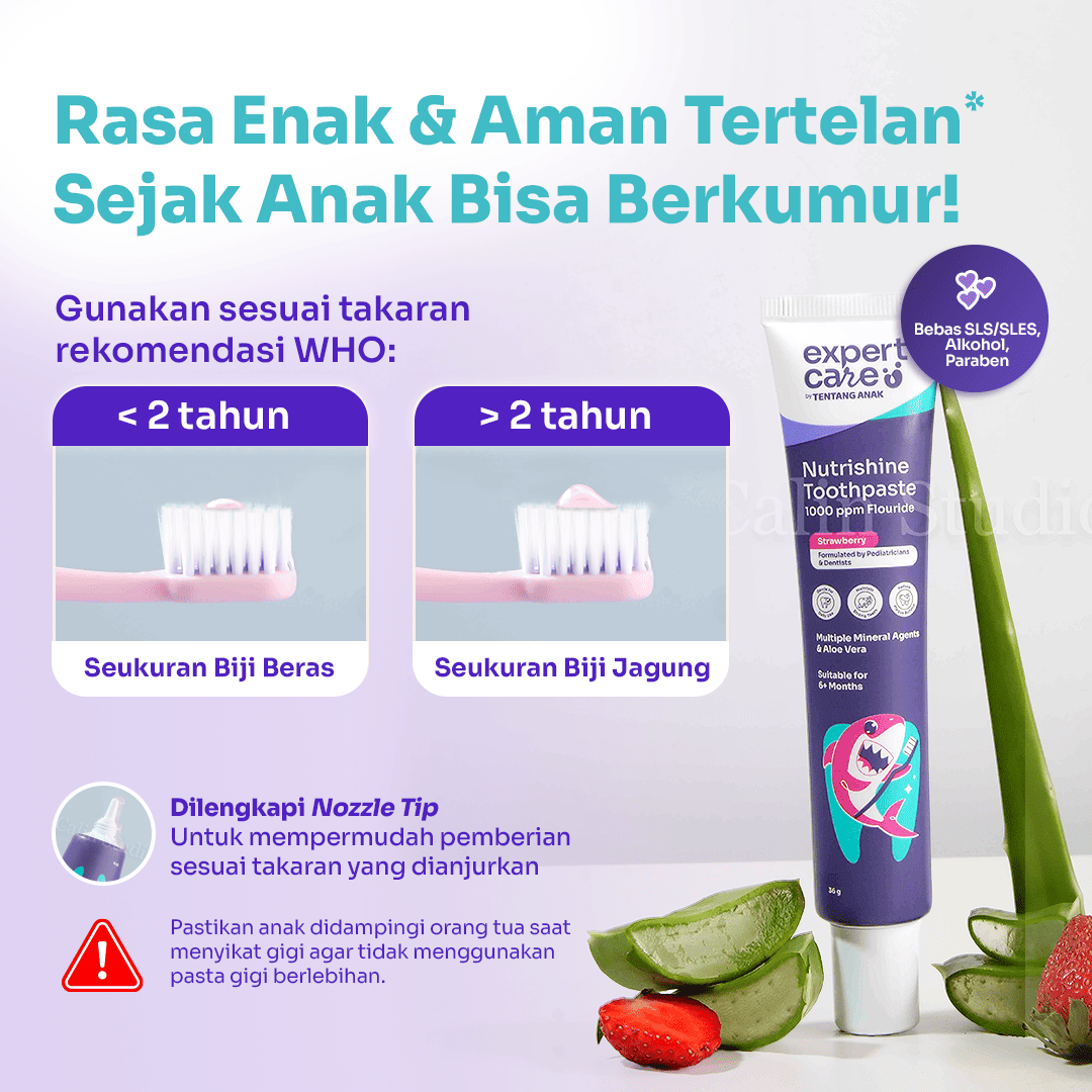 Nutrishine Toothpaste 36g Pasta Gigi dengan Fluoride 1000ppm dan Kalsium Fosfat
