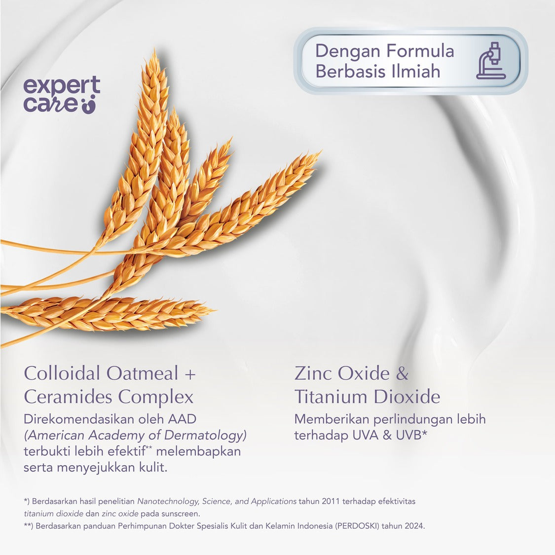Expert Care Light Physical Sunscreen Anak SPF 50+ PA++++ 30g Sunscreen Anak & Bayi, Kulit Sensitif | Physical Sunscreen Wajah & Tubuh | Multiple Ceramides & Colloidal Oatmeal