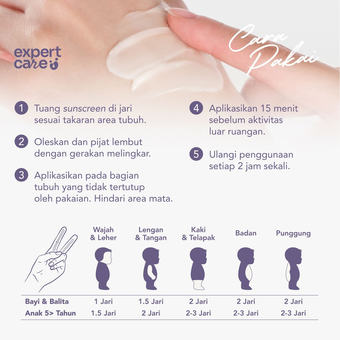 Expert Care Light Physical Sunscreen Anak SPF 50+ PA++++ 30g Sunscreen Anak & Bayi, Kulit Sensitif | Physical Sunscreen Wajah & Tubuh | Multiple Ceramides & Colloidal Oatmeal