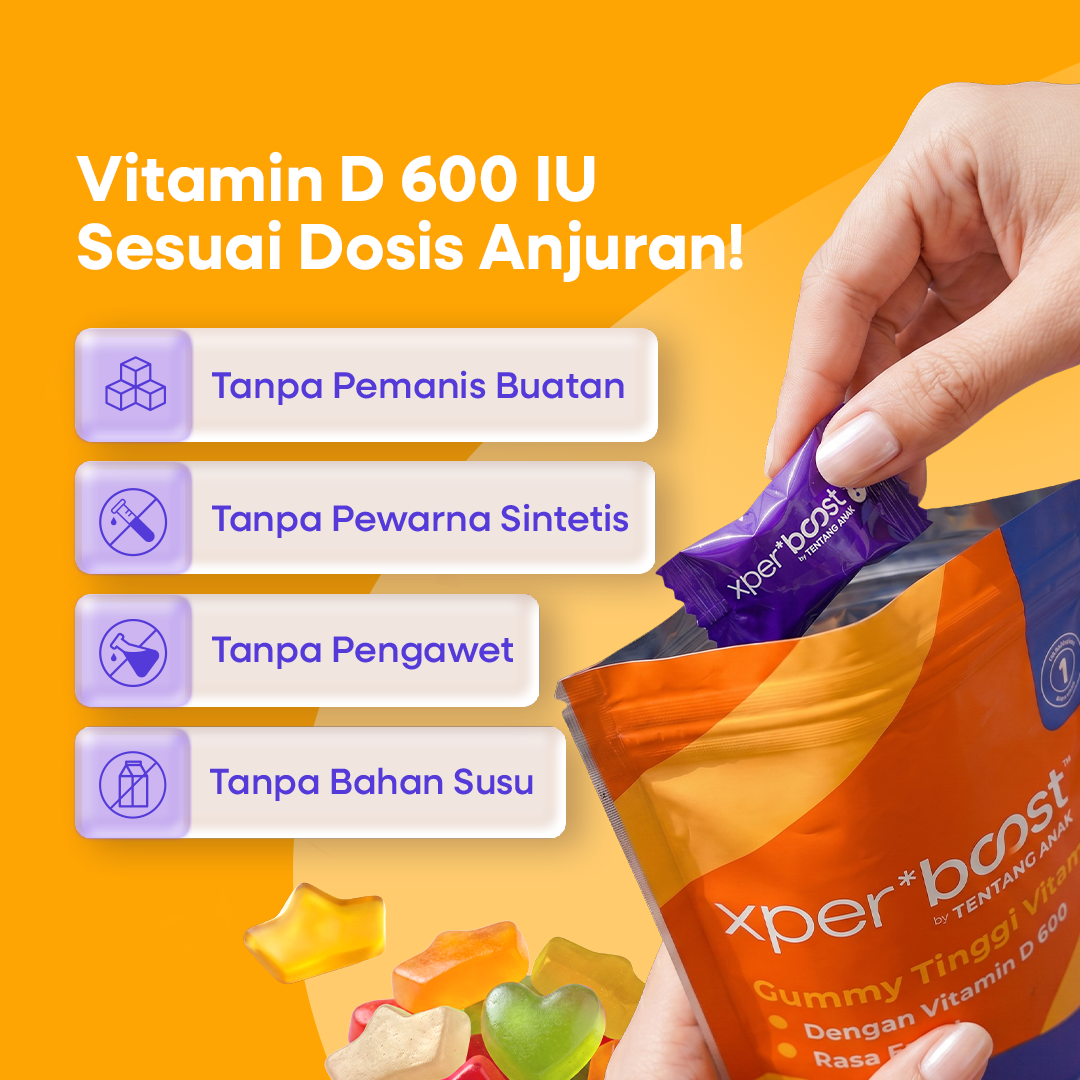 Expert Boost - Gummy Vitamin D 600 IU | Vitamin D Anak dan Dewasa | Paket 30 Hari | Paket 7 Hari
