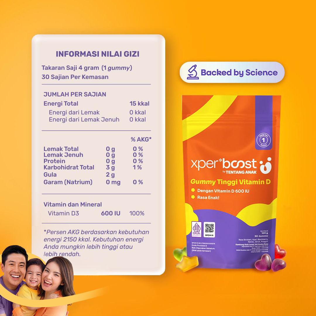 Expert Boost - Gummy Vitamin D 600 IU | Vitamin D Anak dan Dewasa | Paket 30 Hari | Paket 7 Hari